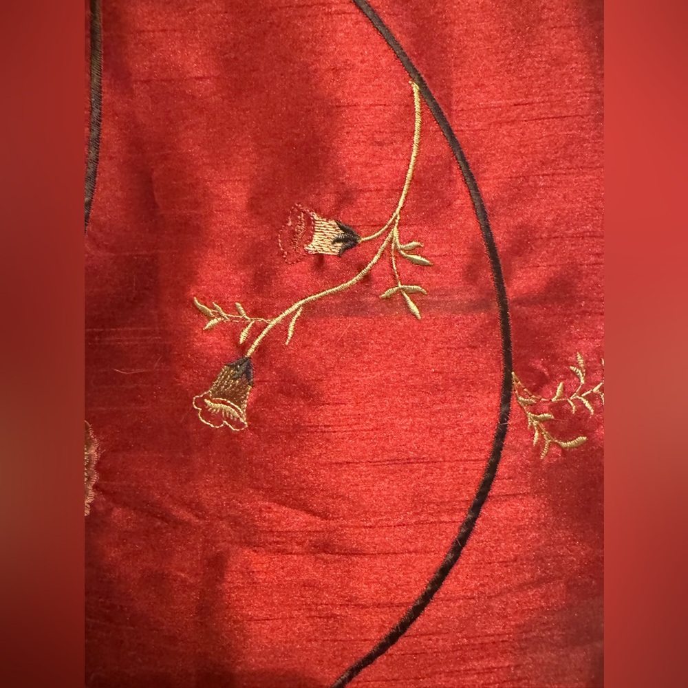 Red Floral Embroidered Table Runner from Rodeo Home - Picture 6 of 9